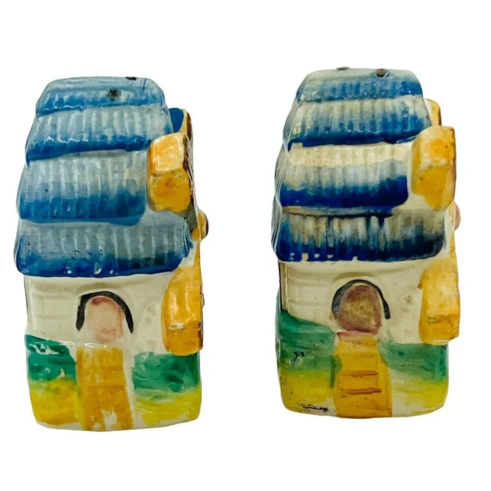 Vintage Windmill Salt Pepper‎ Shaker Japan Ceramic 3 inch